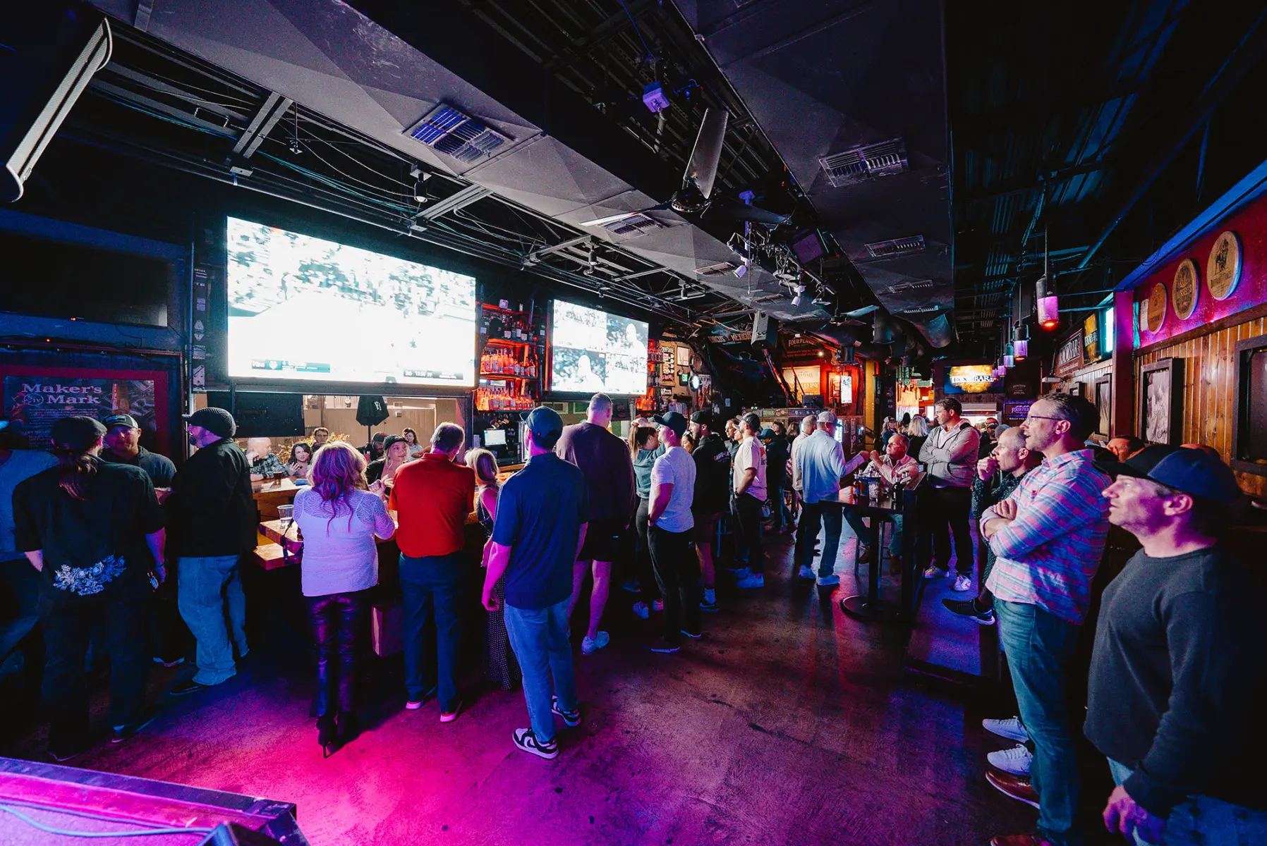Guests gathered inside Rockbar Inc. during a live event