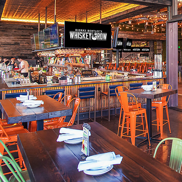 The bar and dining room inside Dierks Bentley's Whiskey Row