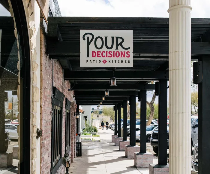 The entrance to Poor Decisions Patio and Kitchen